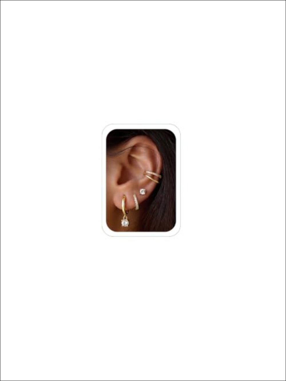 14K Gold Plated Huggie Hoop Earrings Set for Women Cubic Zirconia Small